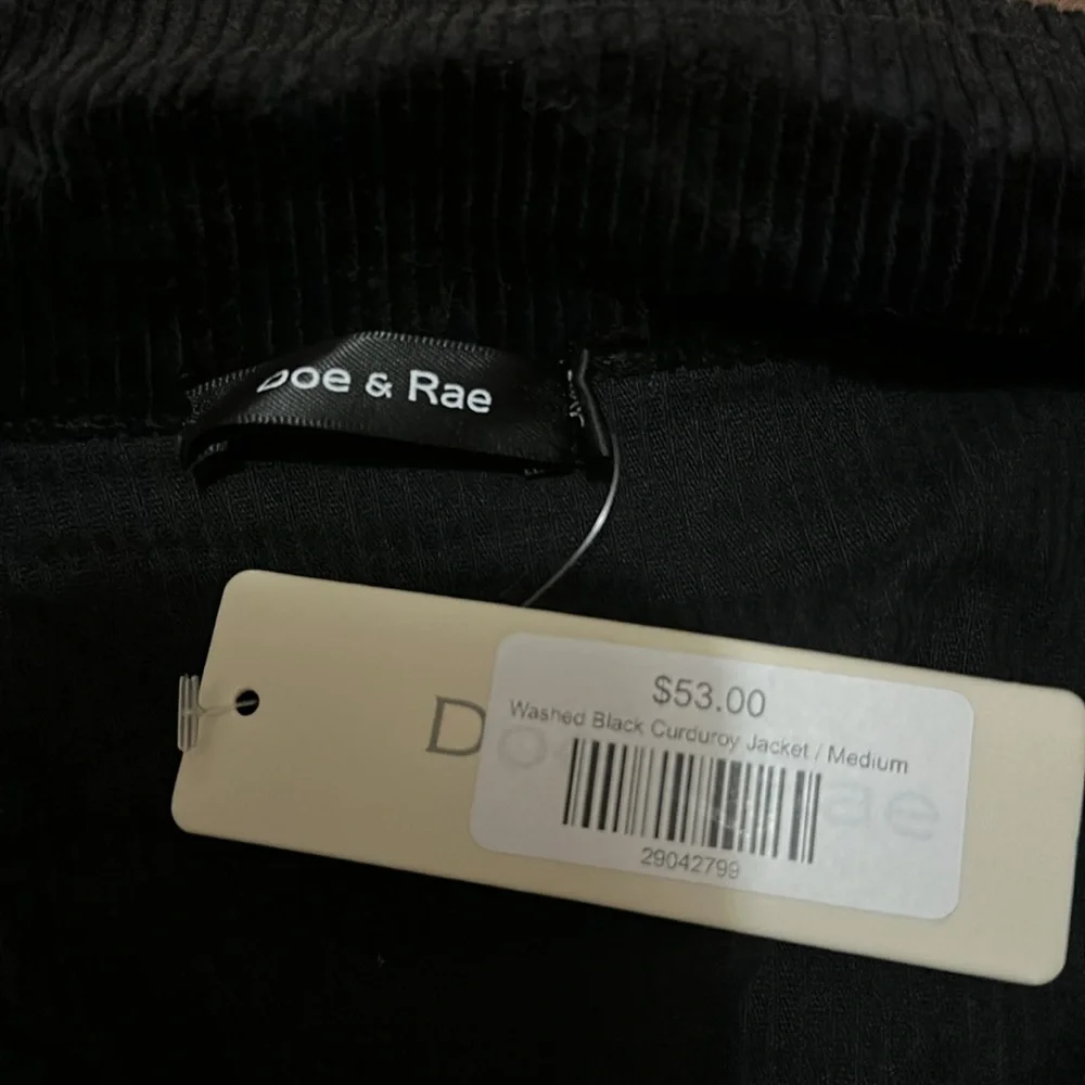 Doe & Rae Washed Black Corduroy Jacket - Picture 5 of 5